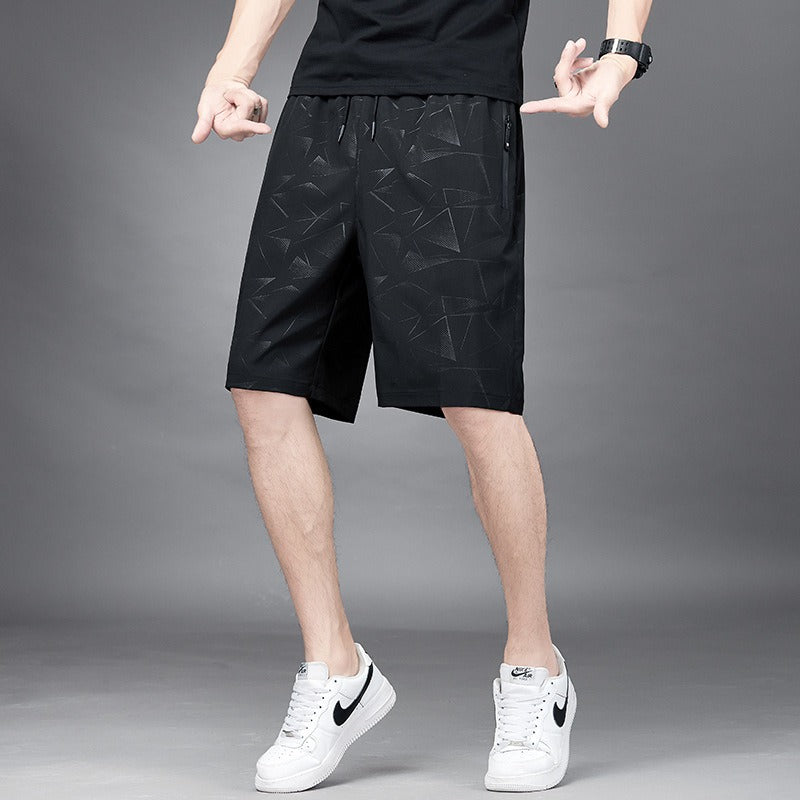 Mens Summer Ice Silk Quick Drying Shorts Lightweight, Breathable, Four sided Elastic Large Size Trendy Air Conditioning Shorts - Mammalook
