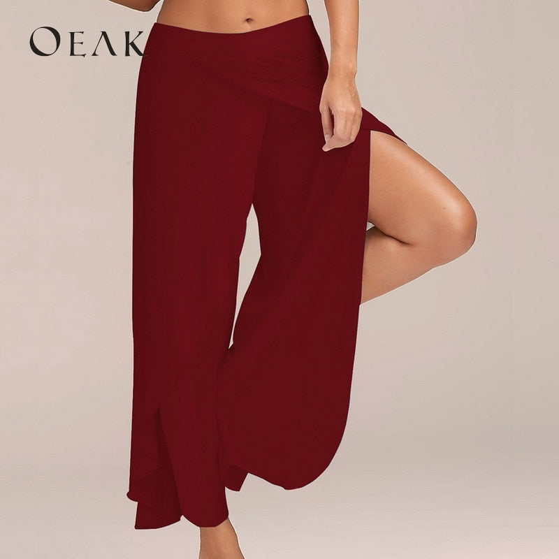 Split Casual Loose Wide-Leg Pants for Women - Mammalook