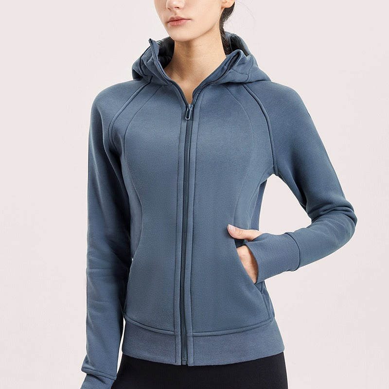 Yoga Sports Coat Women's Elastic Breathable Zipper Hoodie - Mammalook
