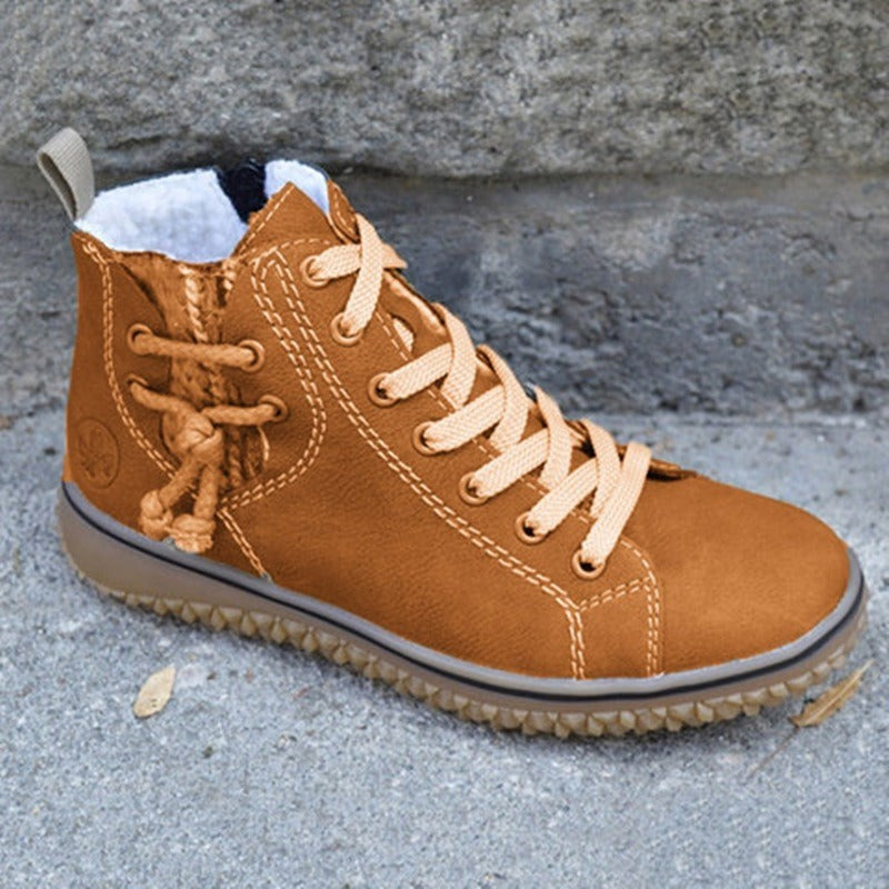 New women's Uggs flat Doc Martens with zipper and cotton ankle boots women's cotton shoes - Mammalook