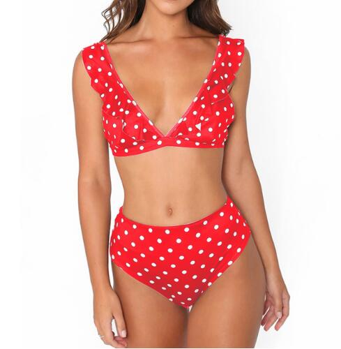 High-Waist Polka Dot Bikini – Chic Summer Beachwear