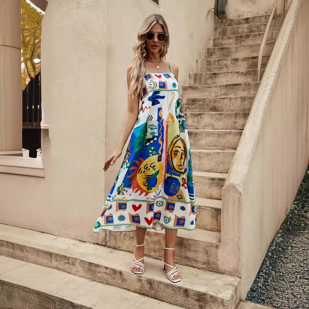Sleeveless Suspender Dress