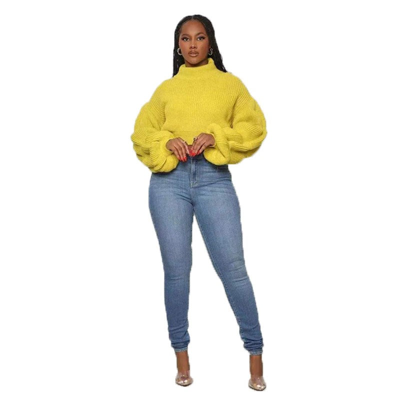 Slim Crop Top Female Elegant Short Pullover Sweaters - Mammalook