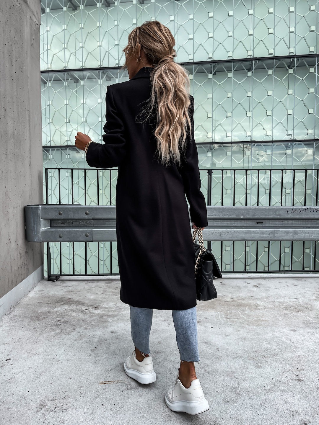 Hot selling autumn and winter color lapel, medium length button down woolen coat, outerwear for women - Mammalook