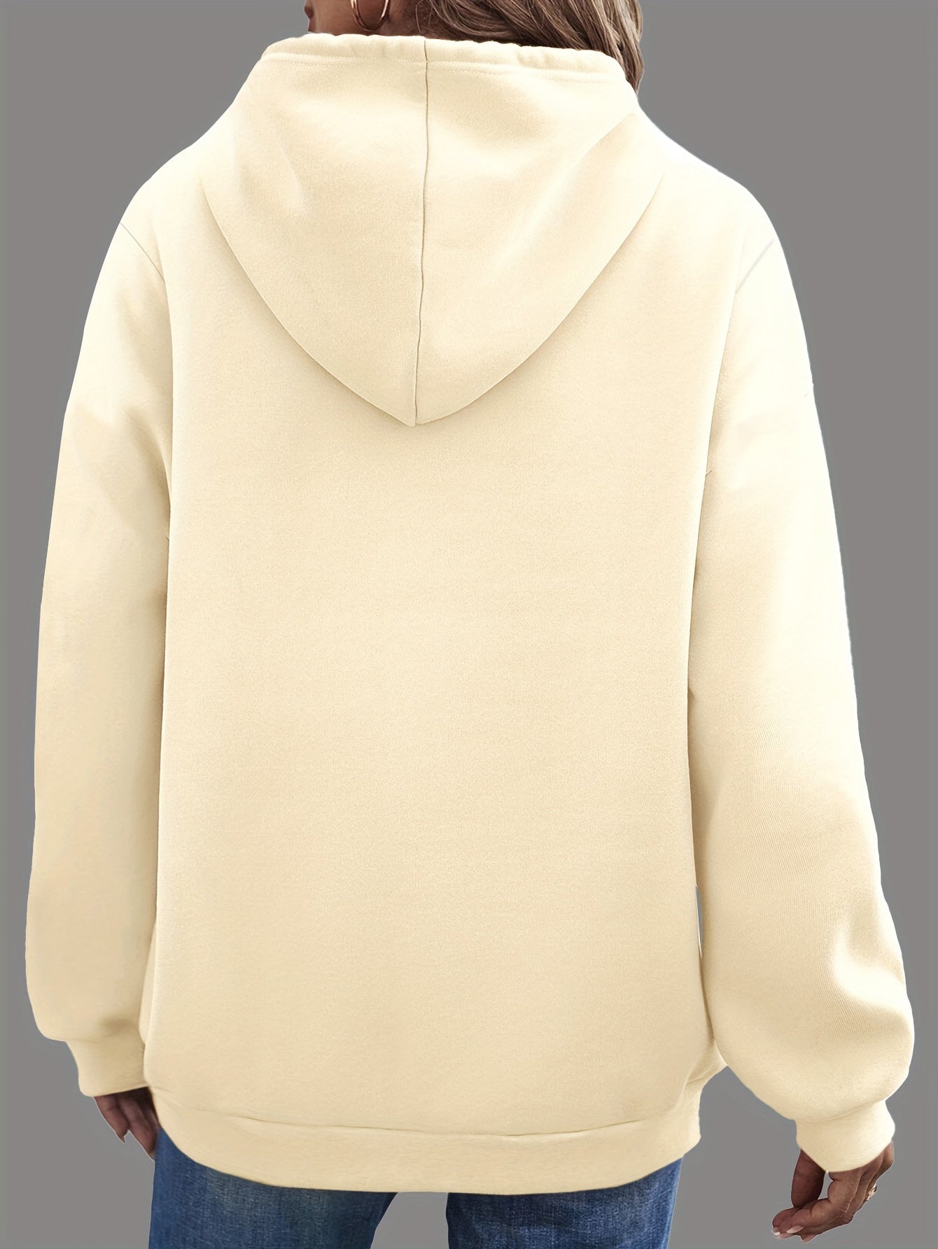 Trendy Letter Print Womens Hoodie - Comfy Kangaroo Pocket & Adjustable Drawstring Hood - Casual Long Sleeve Sweatshirt for Fashion-Forward Ladies - Mammalook