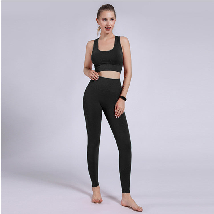 Yoga Clothing Suits Women's Seamless Sports Bra Hip Lifting Fitness Pants Hip Bottom Pants Leggings Yoga Clothing - Mammalook