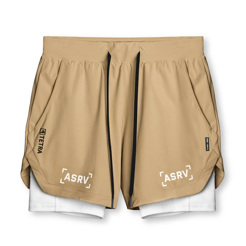Sports Shorts, Mens American Trendy Brand Anti Glare Double Layer Quick Drying Basketball Pants, Outdoor Running Fitness Capris - Mammalook