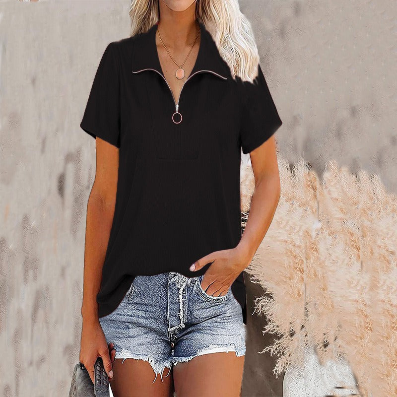 Women's Thread Zipper Loose Shirt