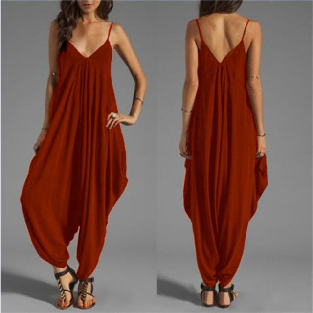 Women's Spaghetti Strap Harem Jumpsuit for Any Occasion - Mammalook