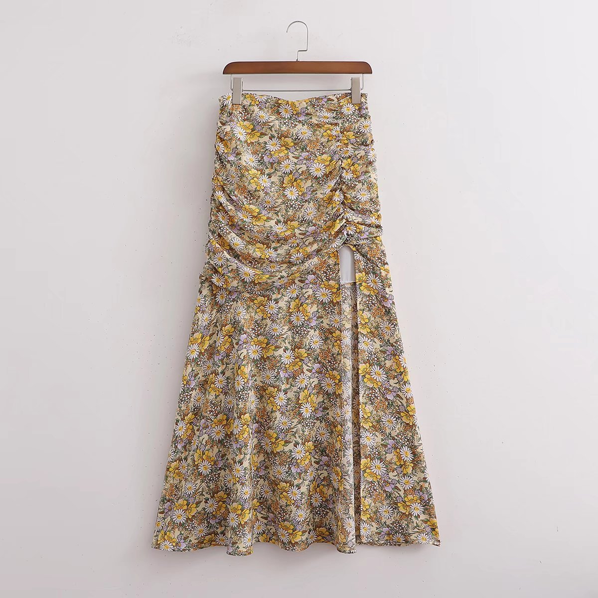 Spring And Summer New Women's Watermark Wrap Chest Top Slit Long Skirt Two-Piece Set - Mammalook