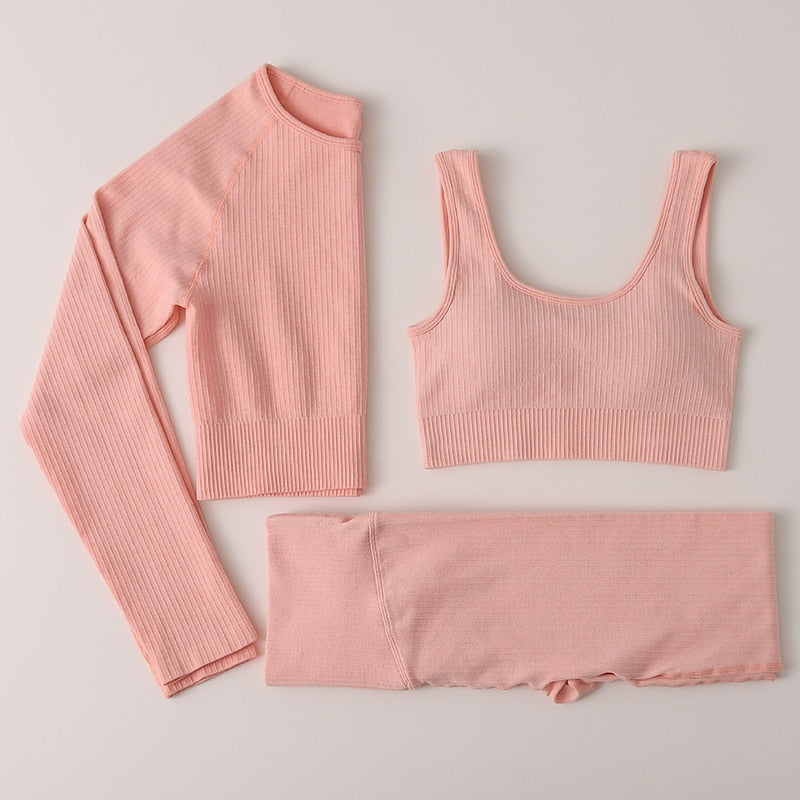 Women Gym Clothing Female High Waist Yoga Pants Tracksuit Women Fitness Clothing 2 Piece Set - Mammalook
