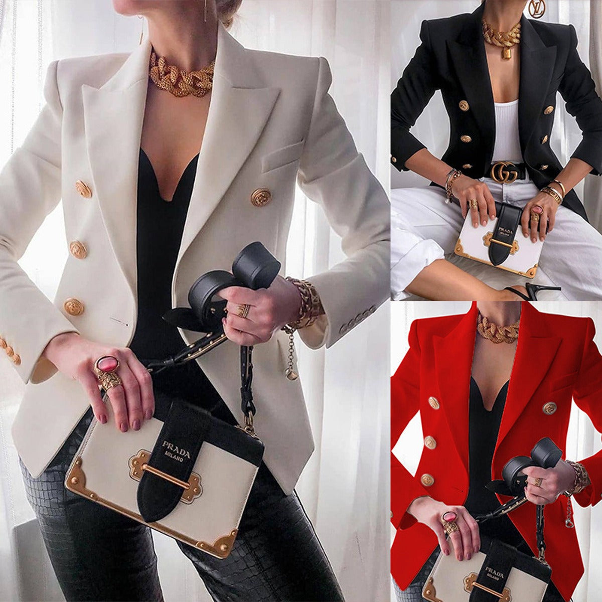 Solid Color Fashion Casual Suit Short Coat for Women - Mammalook