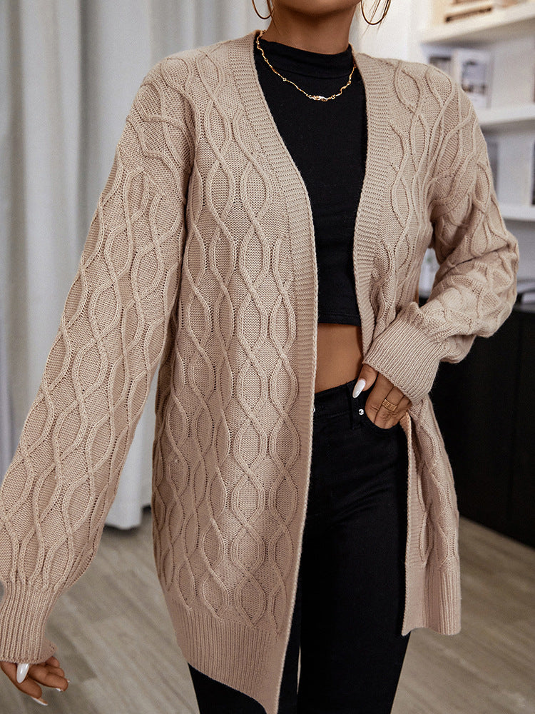 Solid Color Loose Cardigan Sweater for Women - Mammalook