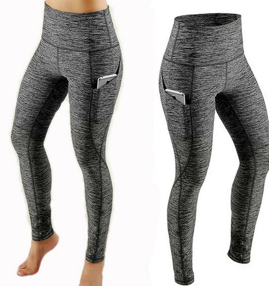 European and American High Waisted, Hip Lifting, Slimming, Fitness, Side Pockets, Sports Bottoming, Yoga Pants For Women - Mammalook
