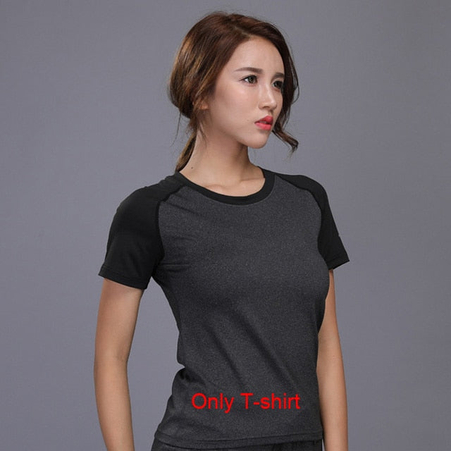 Women's sportswear Yoga Sets Jogging Clothes Gym Workout Fitness Training Yoga Sports T-Shirts+Pants Running Clothing Suit - Mammalook