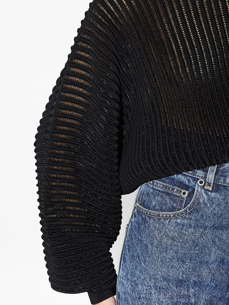 Fashion Chic Pullover Sweaters For Women Turtleneck Lantern Sleeve Solid Casual Loose Autumn Knitting Sweater Female - Mammalook
