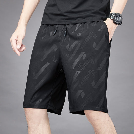 Mens Summer Ice Silk Quick Drying Shorts Lightweight, Breathable, Four sided Elastic Large Size Trendy Air Conditioning Shorts - Mammalook