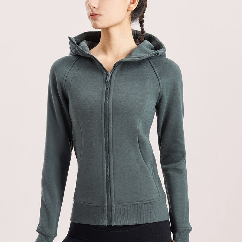 Yoga Sports Coat Women's Elastic Breathable Zipper Hoodie - Mammalook