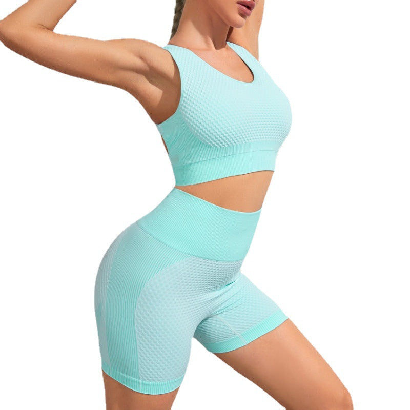 Yoga Clothing Fitness Clothing Seamless Knitted Nylon Quick Drying Moisture Wicking Breathable Sports Running Clothing - Mammalook