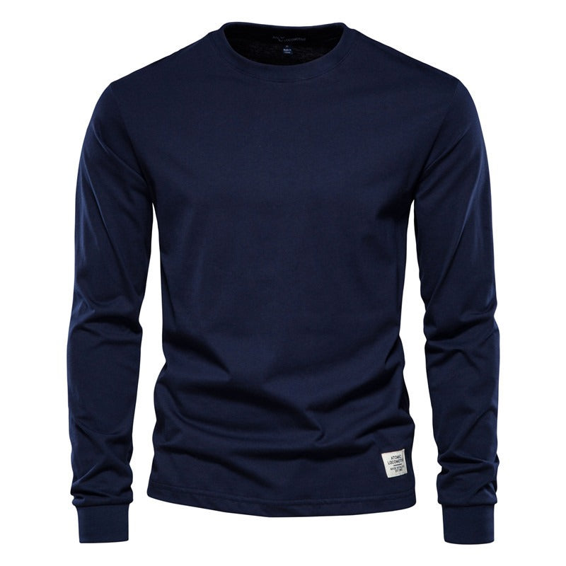 Autumn Fashion Long Sleeve New Men's Solid Long Sleeve Top High Street Inner Cotton T-Shirt - Mammalook