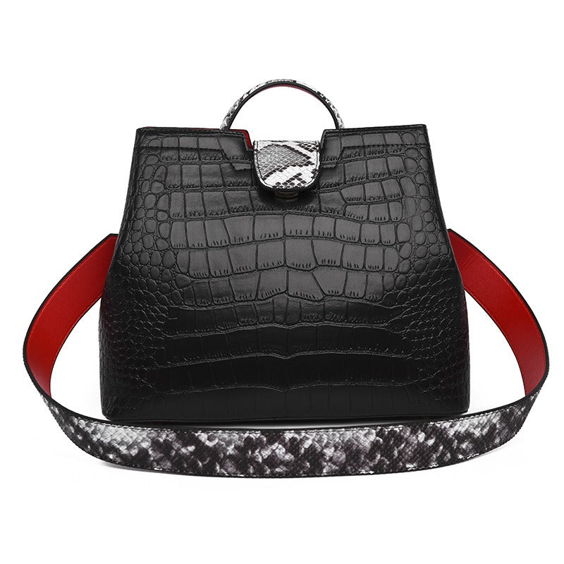 Fashion foreign trade women bag texture crocodile pattern ladies handbag large capacity - Mammalook