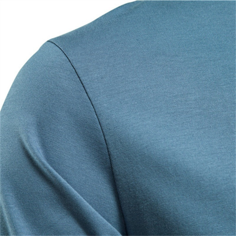 Autumn Fashion Long Sleeve New Men's Solid Long Sleeve Top High Street Inner Cotton T-Shirt - Mammalook