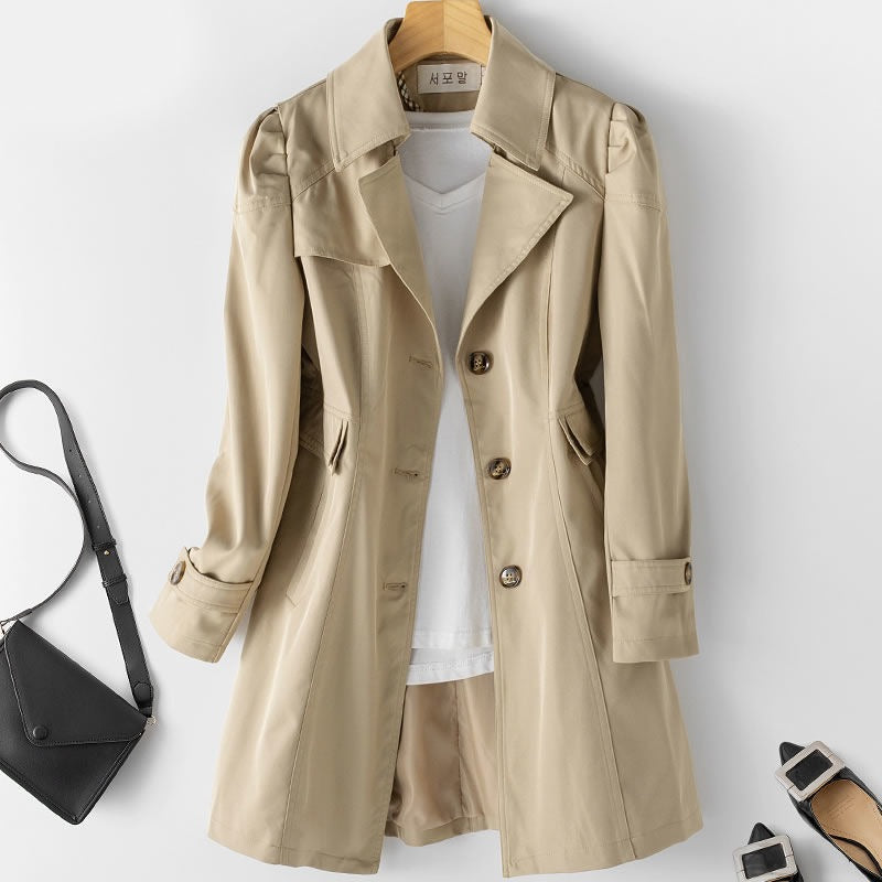 New trench coat for women, slim fit Korean version jacket, spring and autumn oversized versatile top for women - Mammalook