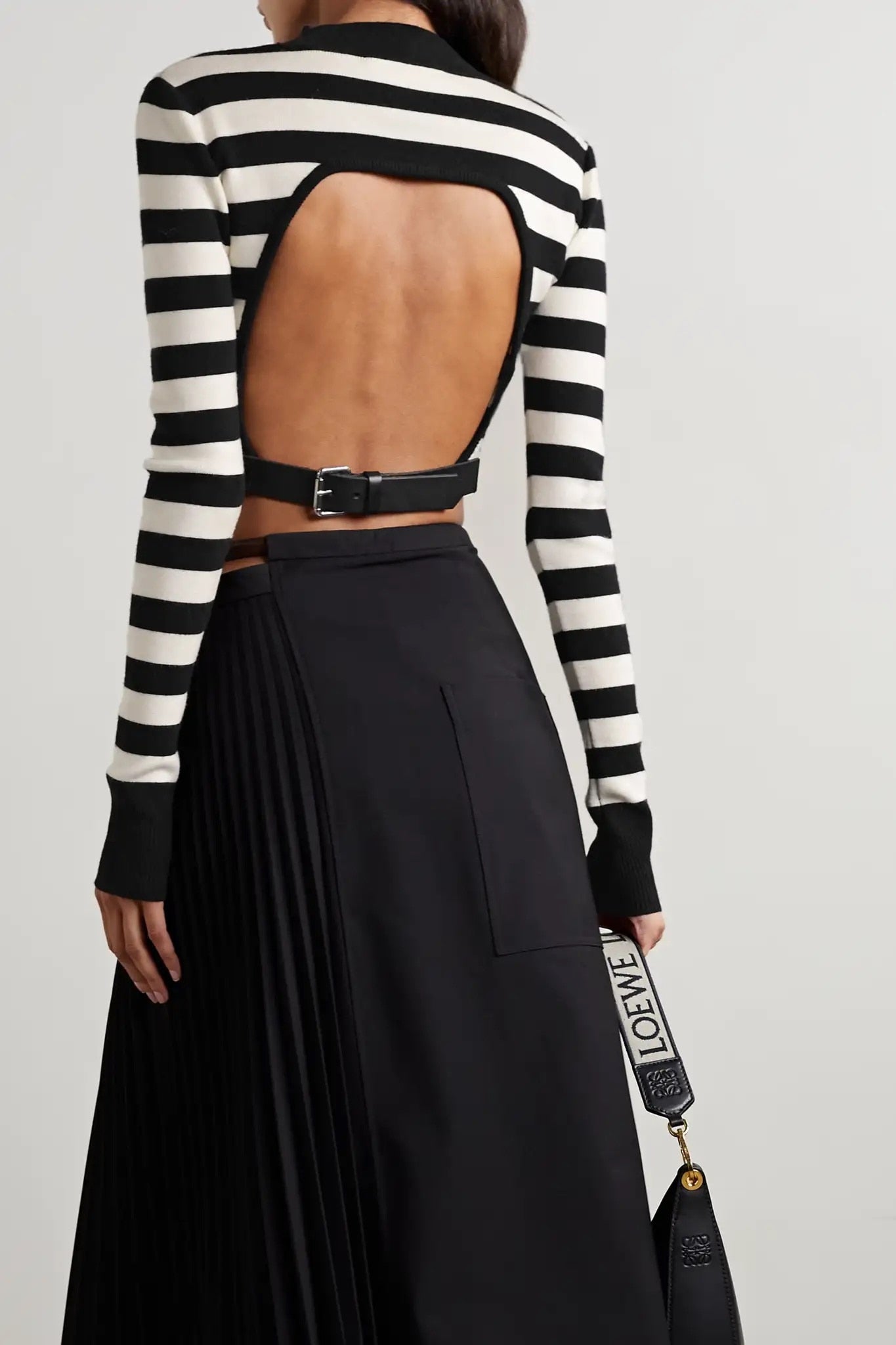 Casual New Women’s High-Quality Striped Backless Wool Jumper – Chic Sweater - Mammalook