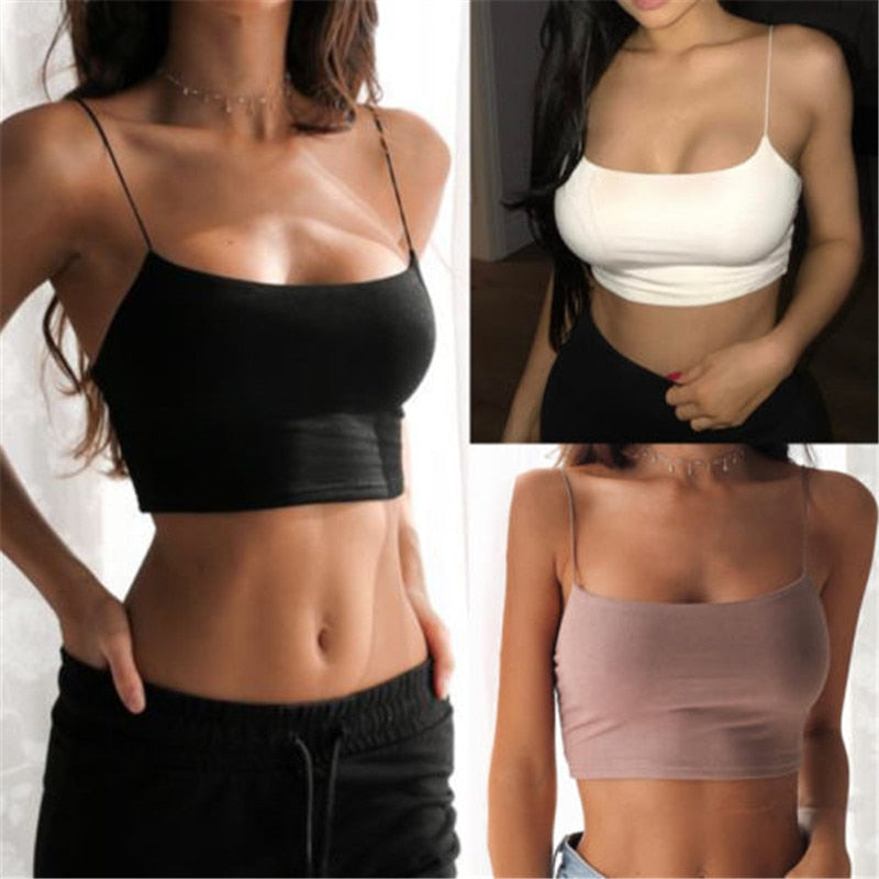 New Fashion Women Sexy Crop Tops Solid Summer Camis Women Casual Tank Tops Vest Sleeveless Crop Tops blusas - Mammalook