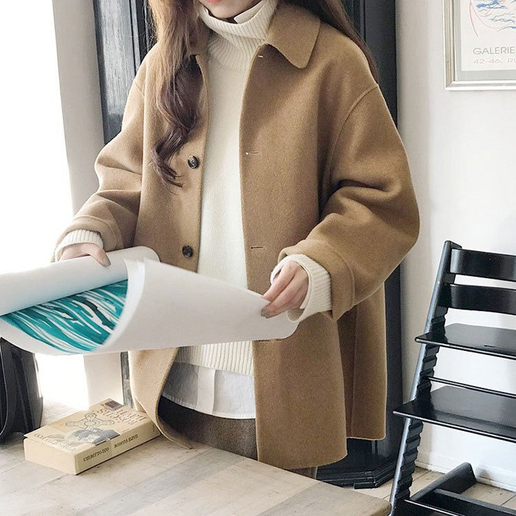 Retro British style winter new loose and lazy style woolen jacket trend - Mammalook