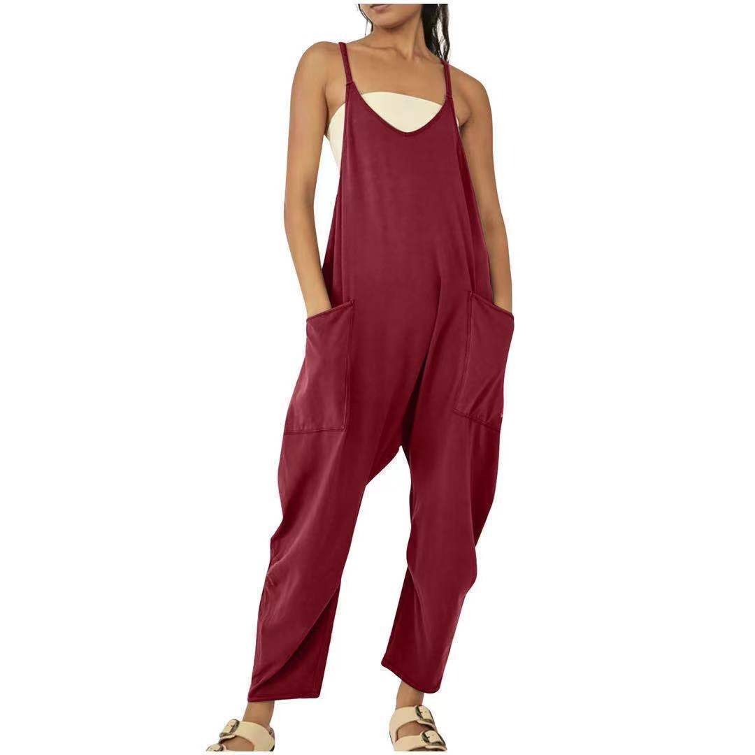 Backless Jumpsuit Ladies Girls Sports Causal Suit Custom Rompers Women Plus Size Jumpsu - Mammalook
