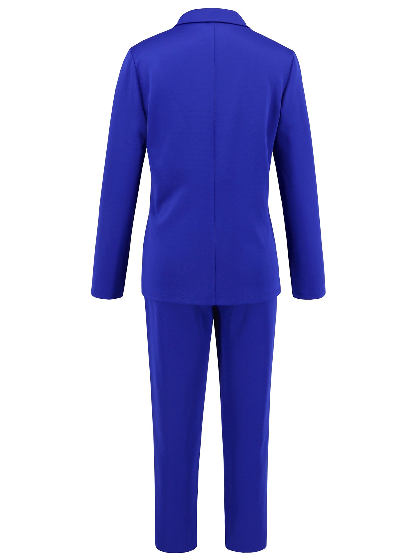 Casual Office & Work Pants Set, Single Breasted Lapel Blazer & Solid Color Simple Pants, Women's Clothing - Mammalook