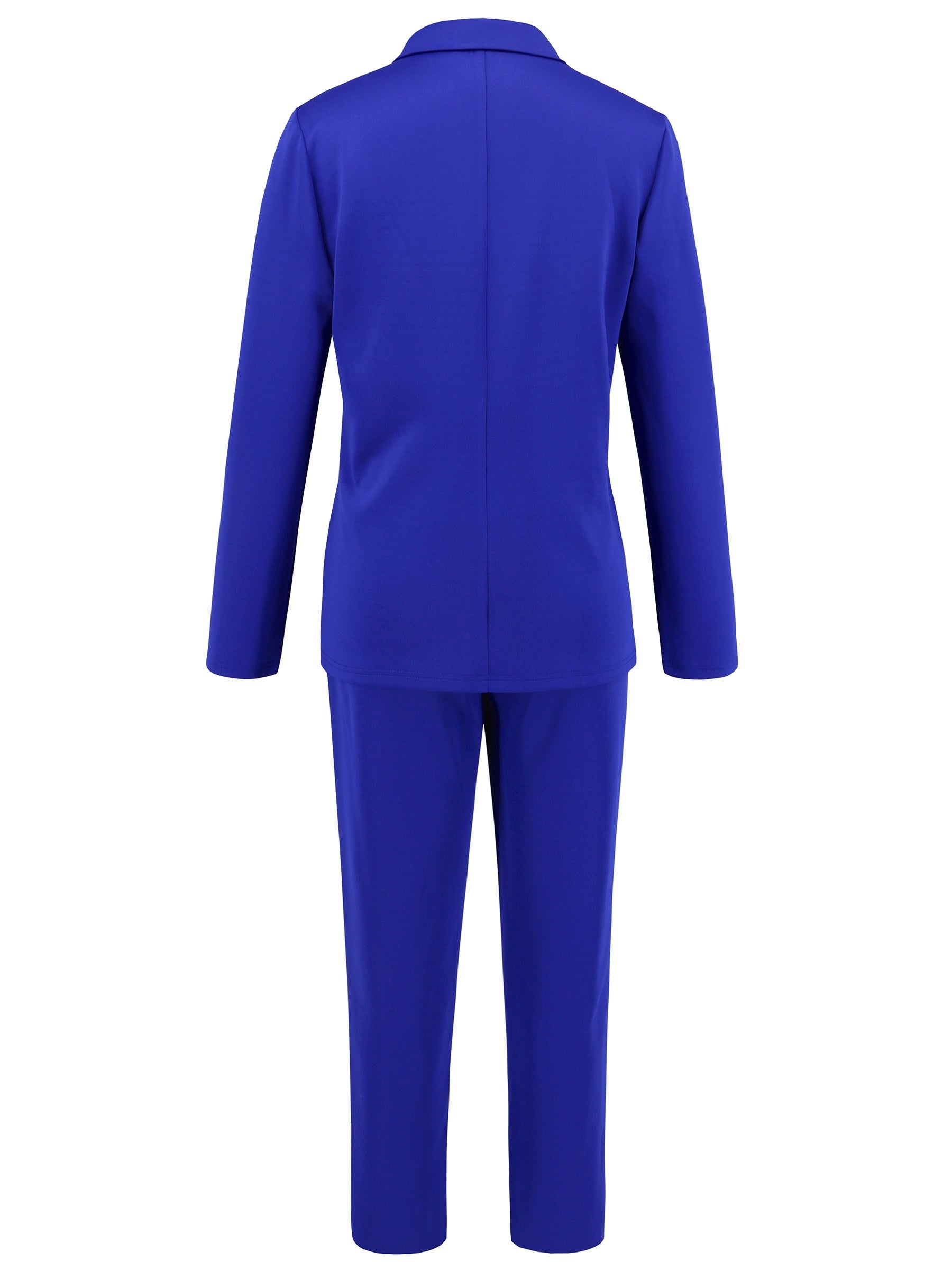 Casual Office & Work Pants Set, Single Breasted Lapel Blazer & Solid Color Simple Pants, Women's Clothing - Mammalook