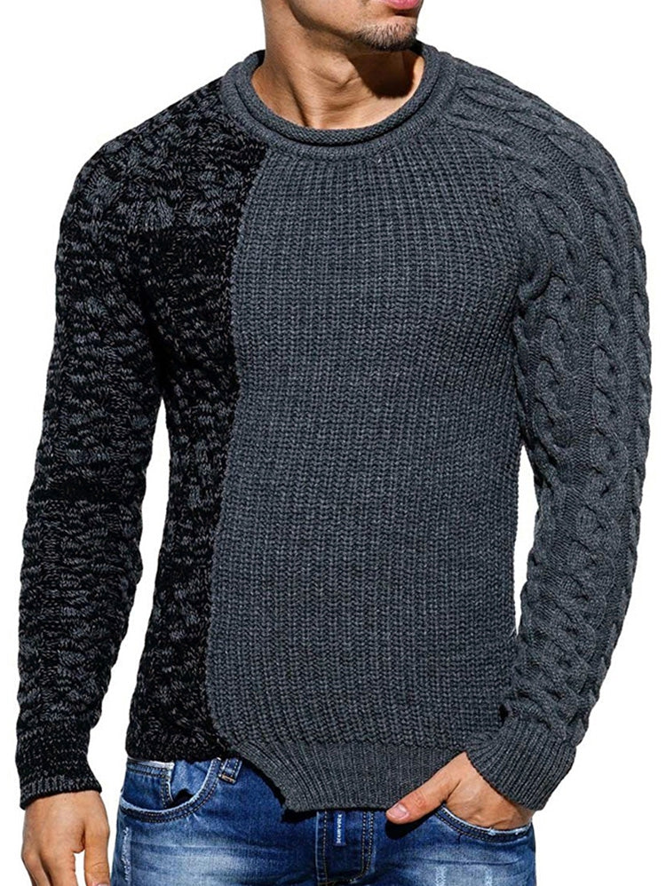 Spliced Raglan Sleeve Pullover Sweater - Mammalook