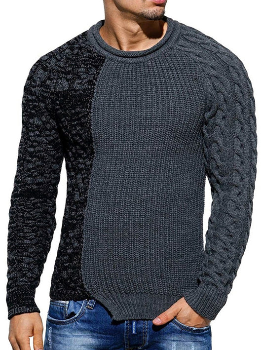 Spliced Raglan Sleeve Pullover Sweater - Mammalook