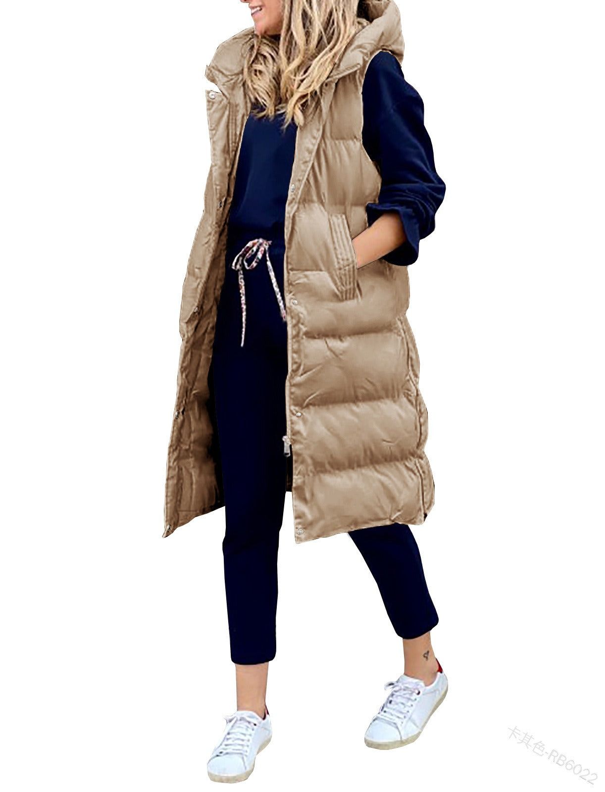 Fashionable single breasted hooded warm cotton jacket for women - Mammalook