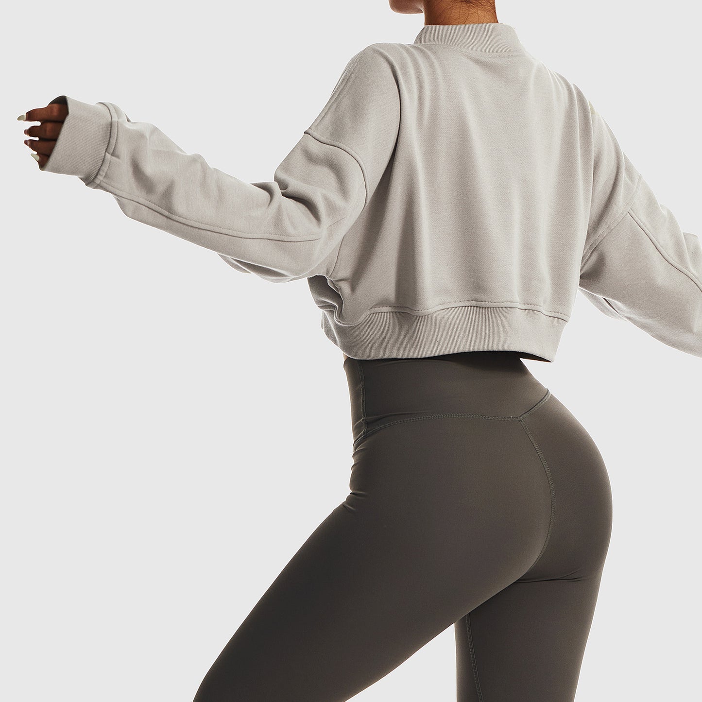 Loose Long Sleeve Sports Sweater For Women Outdoor Fitness Wear V-Neck Pullover Casual Top Fashionable Versatile Sweater - Mammalook