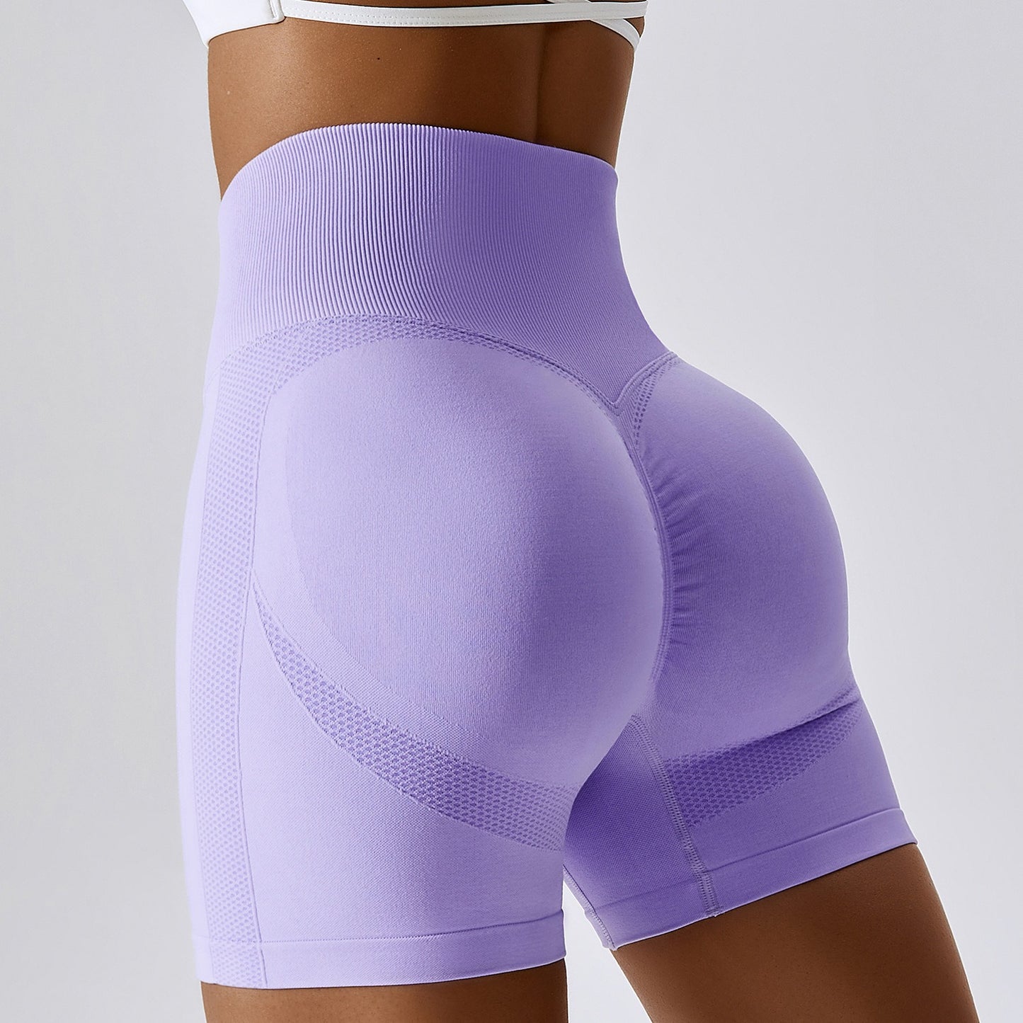 Seamless Yoga Shorts Honey Peach Hip Lift High Waist Fitness Pants Tight Running Sports Shorts for Women - Mammalook