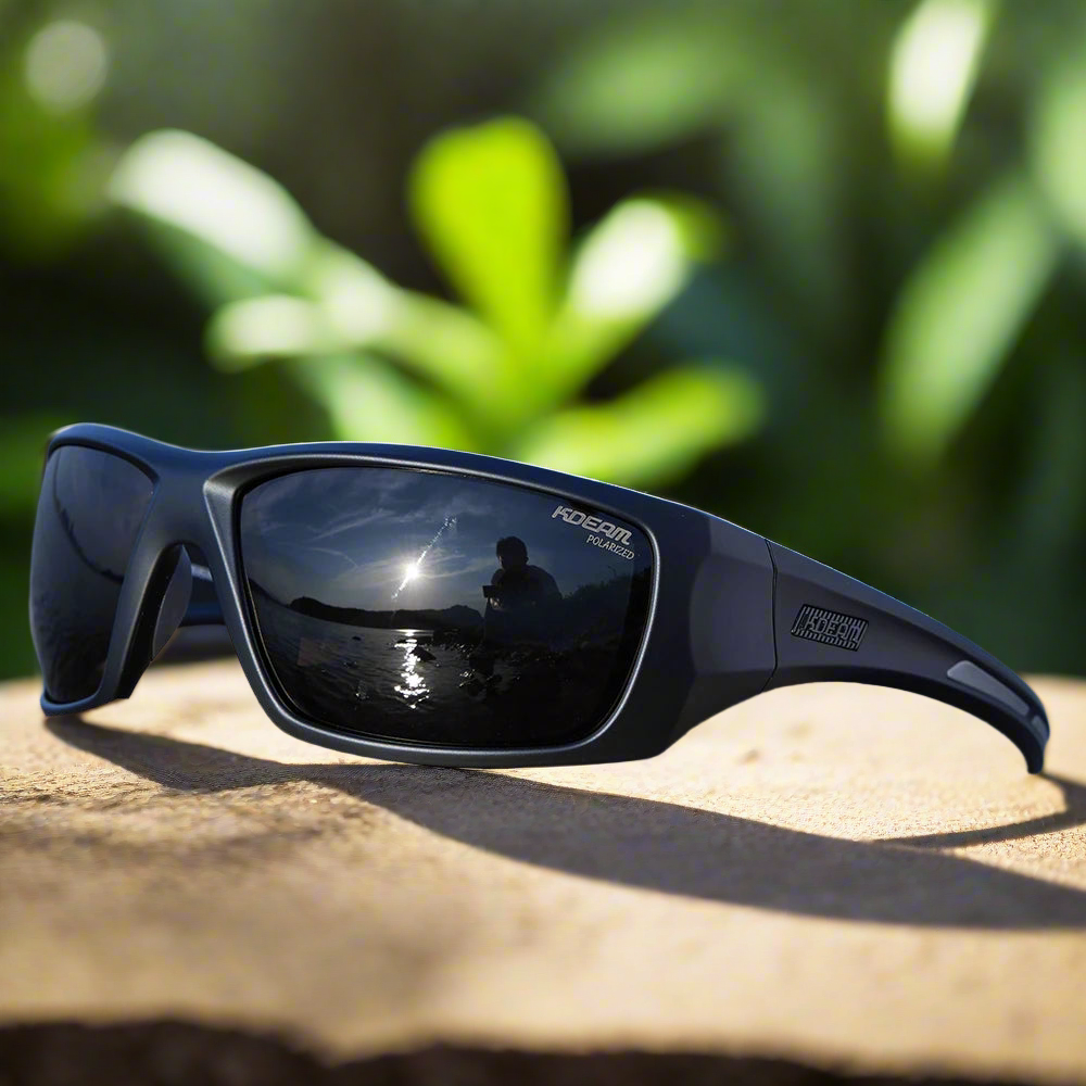 KDEAM Men's Cycling Sunglasses Polarized Great Elasticity Of TR90 Material Riding Sunglasses 1.2mm Thickness Polarizing Lenses
