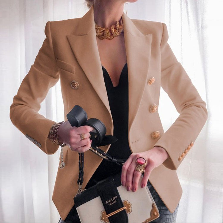 Solid Color Fashion Casual Suit Short Coat for Women - Mammalook