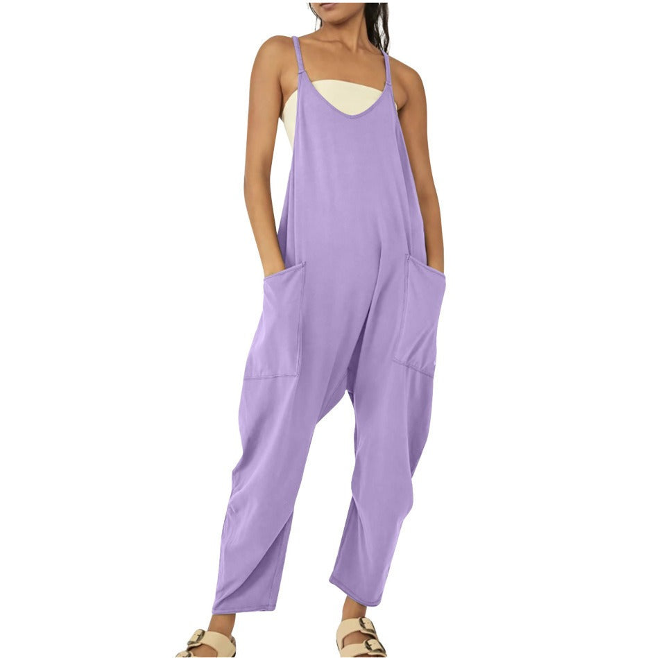 Backless Jumpsuit Ladies Girls Sports Causal Suit Custom Rompers Women Plus Size Jumpsu - Mammalook