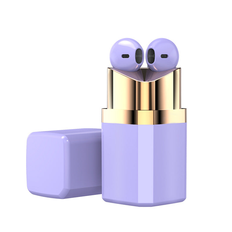 New Goddess Lipstick Headset TWS Wireless Bluetooth Headset Binaural Sports In-Ear Noise-Cancelling Macaron Headset - Mammalook