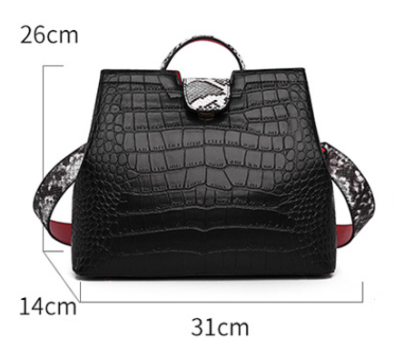 Fashion foreign trade women bag texture crocodile pattern ladies handbag large capacity - Mammalook
