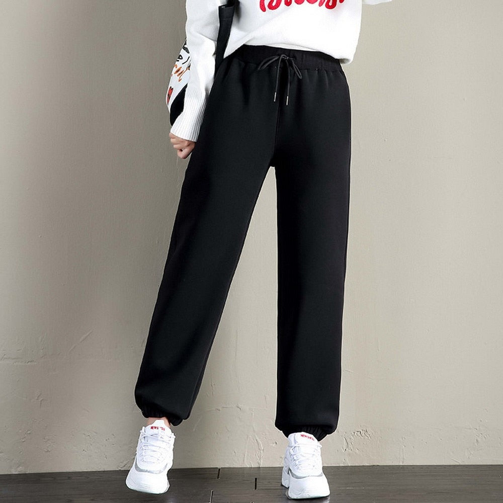 Winter Women Gym Sweatpants Workout Fleece Trousers Solid Thick Warm Winter Female Sport Pants Running Pantalones Mujer - Mammalook