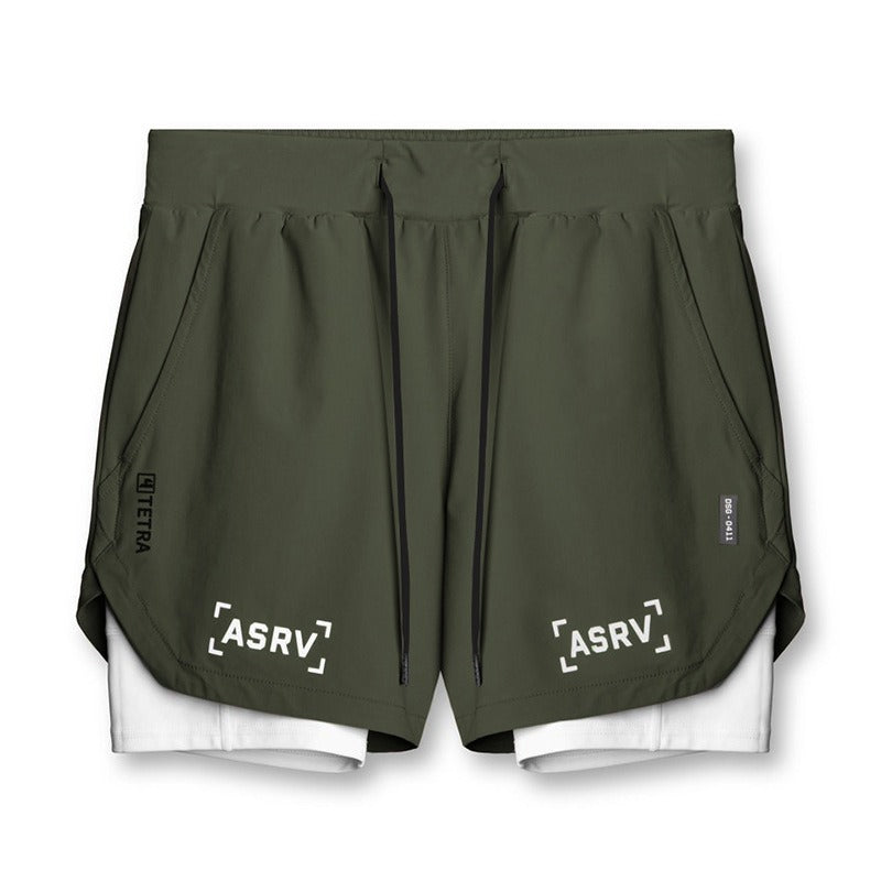 Sports Shorts, Mens American Trendy Brand Anti Glare Double Layer Quick Drying Basketball Pants, Outdoor Running Fitness Capris - Mammalook