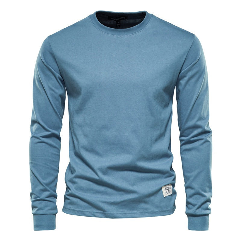 Autumn Fashion Long Sleeve New Men's Solid Long Sleeve Top High Street Inner Cotton T-Shirt - Mammalook