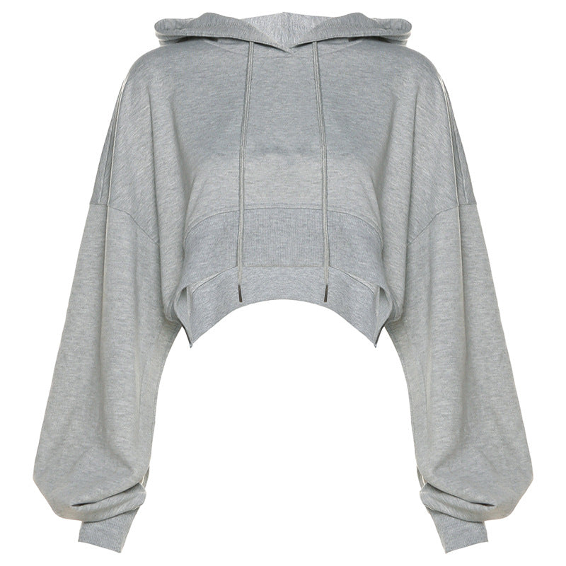 Autumn New Women's Fashion Long Sleeve Short Open Umbilical Relaxed Hoodie - Mammalook