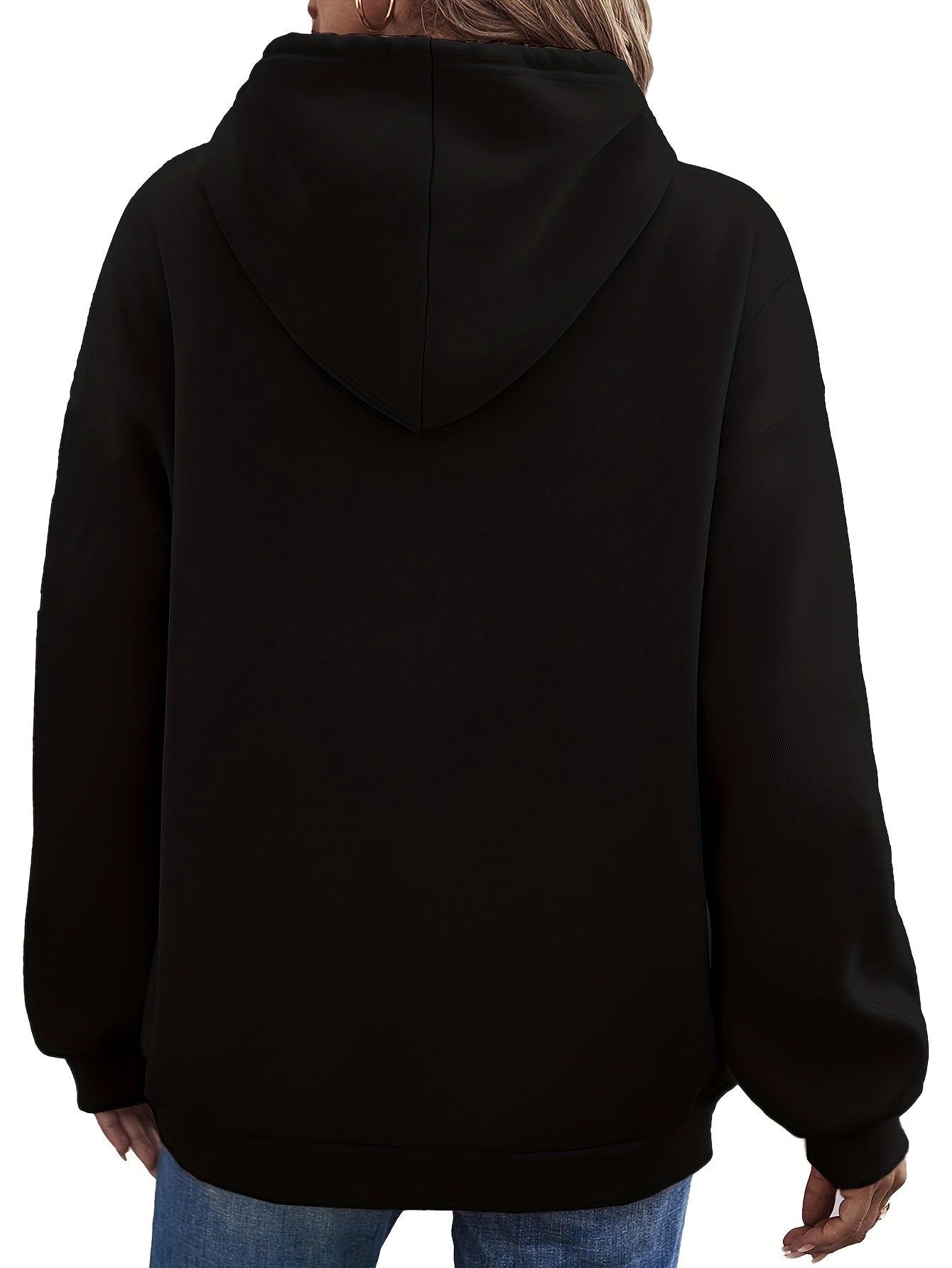 Trendy Letter Print Womens Hoodie - Comfy Kangaroo Pocket & Adjustable Drawstring Hood - Casual Long Sleeve Sweatshirt for Fashion-Forward Ladies - Mammalook