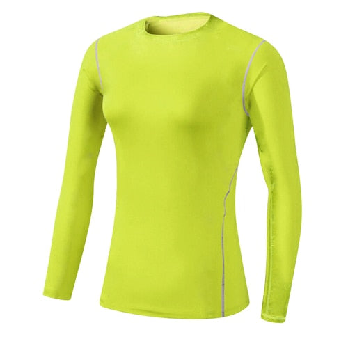 Base Layer Fitness Sport Shirt Quick Dry Women long Sleeves Top Gym jogging lady T-shirt Train Workout Clothing White Yoga Shirt - Mammalook
