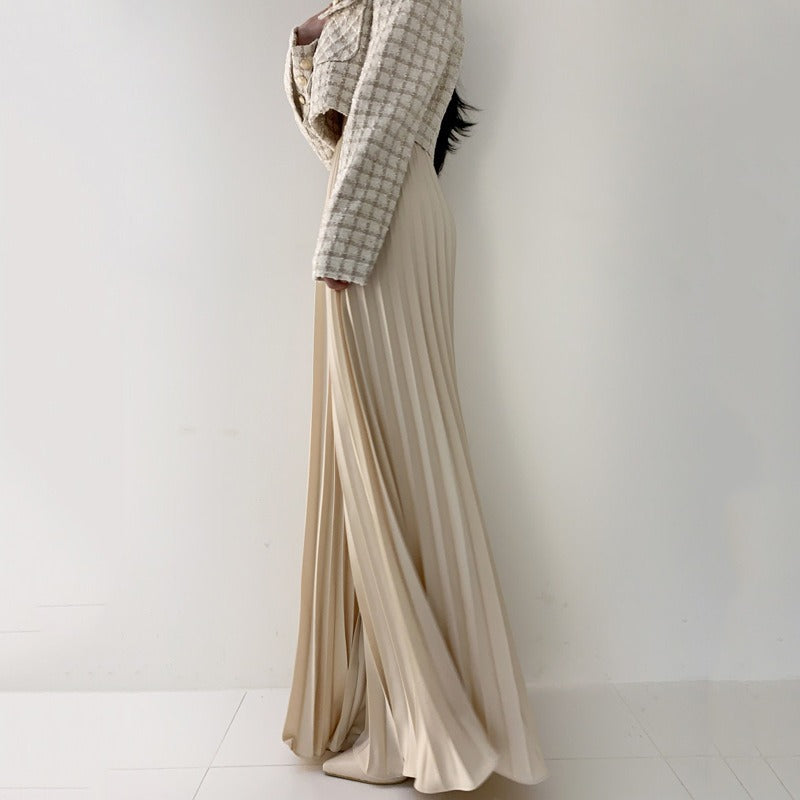 High Waist Ruched Pants - Casual Pleated Trousers